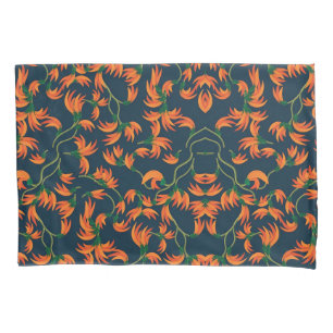 Housse D'oreillers Motif floral orange fluide