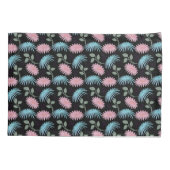 Housse D'oreillers Motif floral pastel sur fond noir | Cute D (Dos)