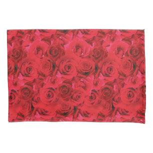 Housse D'oreillers Motif floral répétitif   Motif de roses rouges