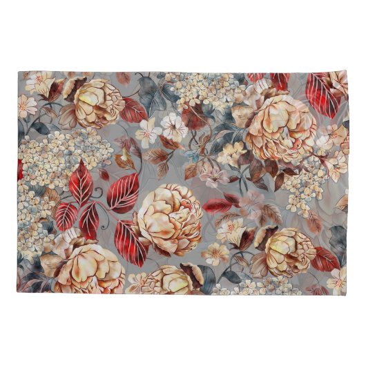 Housse D'oreillers Motif floral, style Art nouveau. (Dos)