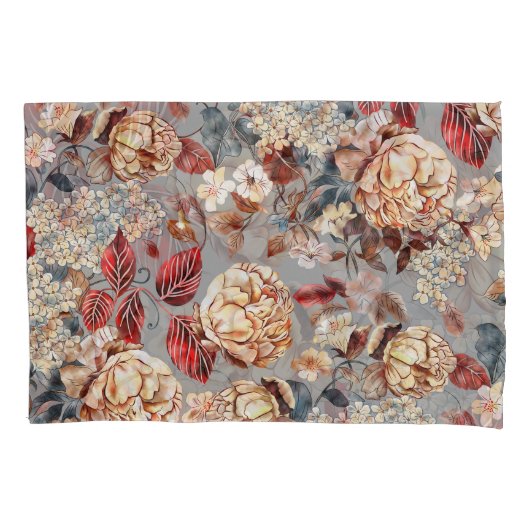Housse D'oreillers Motif floral, style Art nouveau. (devant)