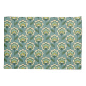 Housse D'oreillers Motif floral turquoise et jaune (Dos-gauche)