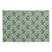 Housse D'oreillers Motif floral turquoise et jaune (Dos-Droit)