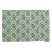 Housse D'oreillers Motif floral turquoise et jaune (devant-Droit)
