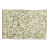 Housse D'oreillers Motif Floral Vert Sage Antique Damas (Dos-gauche)