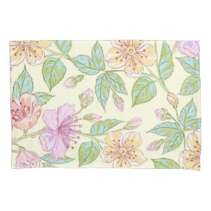 Housse D'oreillers Motif floral vintage de lis en pastel élégant