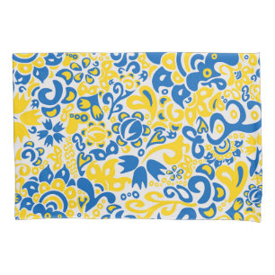 Housse D'oreillers Motif folklorique aux couleurs du drapeau ukrainie