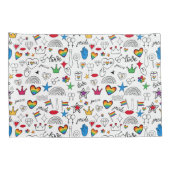Housse D'oreillers Motif Gay pride Doodle (Dos-Droit)