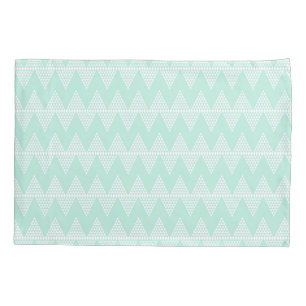 Housse D'oreillers Motif géométrique blanc vert en bon état de