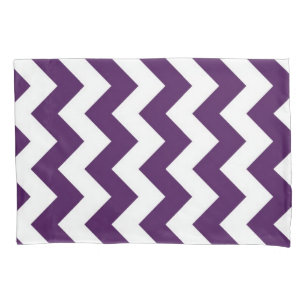 Housse D'oreillers Motif géométrique de zigzag pourpre et blanc