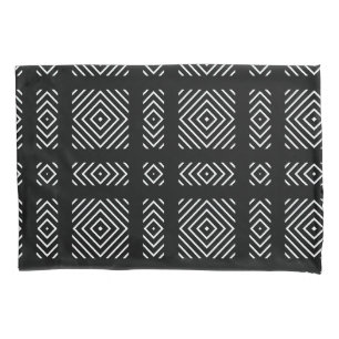 Housse D'oreillers Motif géométrique noir et blanc Ama