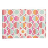 Housse D'oreillers Motif géométrique rose orange (devant-Droit)