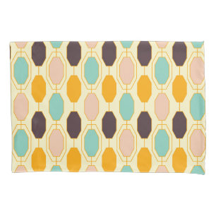 Housse D'oreillers Motif géométrique vibrant avec des rangées de s