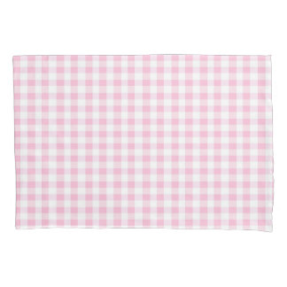 Housse D'oreillers Motif Gingham Rose et Blanc Élégant
