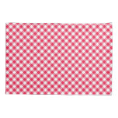 Housse D'oreillers Motif Gingham Rouge et Blanc Classique Rustique (Dos-gauche)