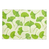 Housse D'oreillers Motif Ginkgo sur blanc (Dos-gauche)