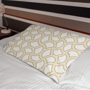 Housse D'oreillers Motif Gold Art Déco en blanc