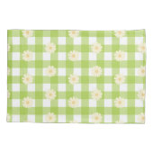 Housse D'oreillers Motif Green Daisy En vichy (Dos-gauche)