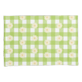 Housse D'oreillers Motif Green Daisy En vichy (devant-Droit)