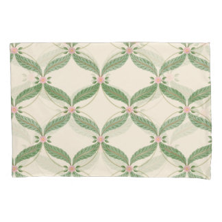 Housse D'oreillers Motif Grille Fleurs Feuilles simples