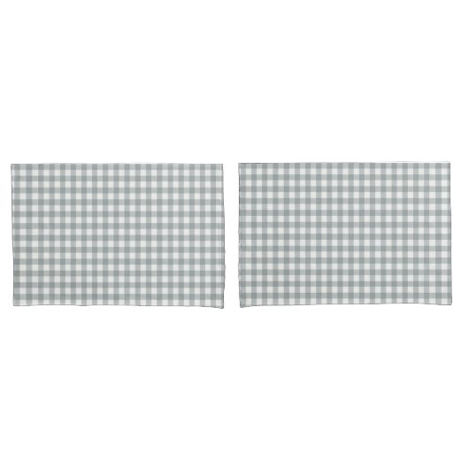 Housse D'oreillers Motif gris et blanc En vichy (devant-Set)