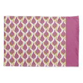 Housse D'oreillers Motif Ikat rose foncé et moutarde (Dos)