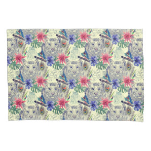 Housse D'oreillers Motif indien vintage de tigre de style