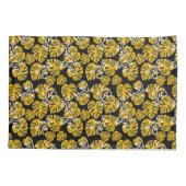 Housse D'oreillers Motif Jaune Et Noir - Geckos Et Feuilles (Dos)