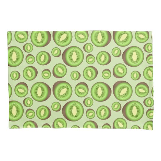Housse D'oreillers Motif Kiwifruit Vert Et Brown (devant)