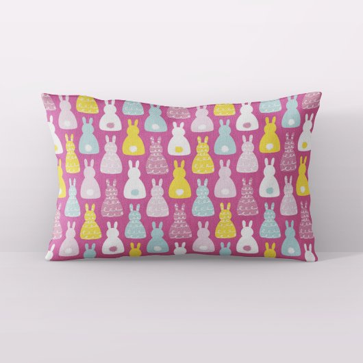 Housse D'oreillers Motif lapin lapin de Pâques rose mignon