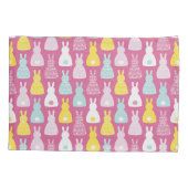 Housse D'oreillers Motif lapin lapin de Pâques rose mignon (Dos)