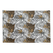 Housse D'oreillers Motif Leopard & Peonies (Dos-Droit)