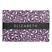 Housse D'oreillers Motif léopard, Spots, Leopard pourpre, Votre Nom (Dos)