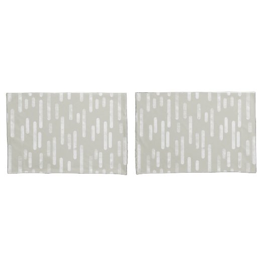 Housse D'oreillers Motif Lignes arrondies | Beige et blanc (devant-Set)