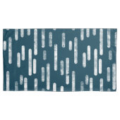 Housse D'oreillers Motif Lignes arrondies | Bleu foncé/Vert/Blanc (devant-gauche)