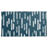 Housse D'oreillers Motif Lignes arrondies | Bleu foncé/Vert/Blanc (devant-Droit)