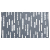 Housse D'oreillers Motif Lignes arrondies | Bleu gris et blanc (devant-Droit)