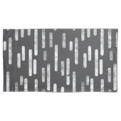 Housse D'oreillers Motif Lignes arrondies | Graphite et blanc (devant-gauche)