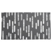 Housse D'oreillers Motif Lignes arrondies | Graphite et blanc (devant-Droit)