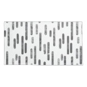 Housse D'oreillers Motif Lignes arrondies | Graphite et blanc (Dos-gauche)