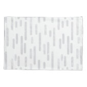 Housse D'oreillers Motif Lignes arrondies | Gris pâle et blanc (Dos-gauche)