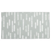 Housse D'oreillers Motif Lignes arrondies | Gris vert et blanc (devant-Droit)