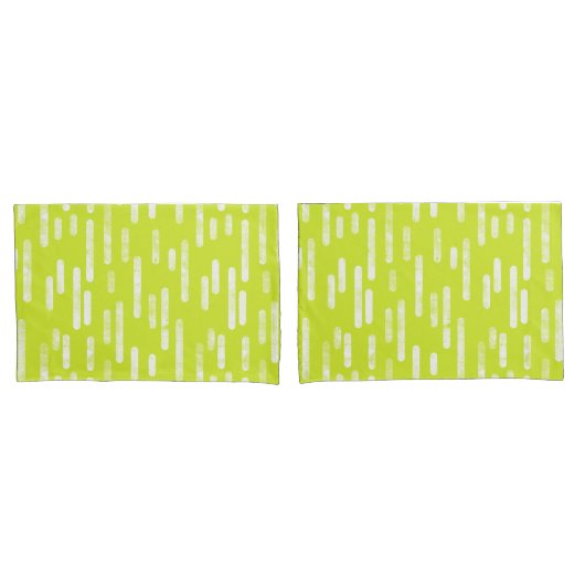 Housse D'oreillers Motif Lignes arrondies | Lumineuse Lime verte (devant-Set)