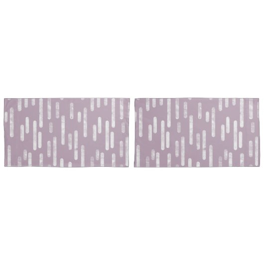 Housse D'oreillers Motif Lignes arrondies | Mauve et blanc (devant-Set)
