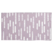 Housse D'oreillers Motif Lignes arrondies | Mauve et blanc (devant-gauche)