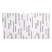 Housse D'oreillers Motif Lignes arrondies | Mauve et blanc (Dos-Droit)