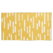 Housse D'oreillers Motif Lignes arrondies | Mustard Jaune/Blanc (devant-gauche)