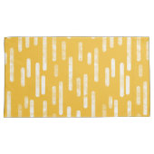 Housse D'oreillers Motif Lignes arrondies | Mustard Jaune/Blanc (devant-Droit)
