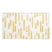 Housse D'oreillers Motif Lignes arrondies | Mustard Jaune/Blanc (Dos-gauche)