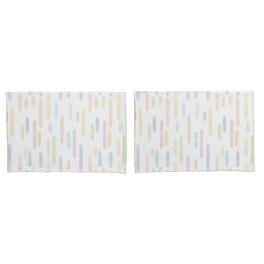 Housse D'oreillers Motif Lignes arrondies | Pastel Arc-en-ciel (devant-Set)